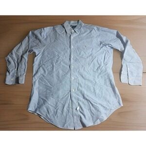 Polo Ralph Lauren Men's Blue Oxford Button Down Shirt Size 16-33 Vintage